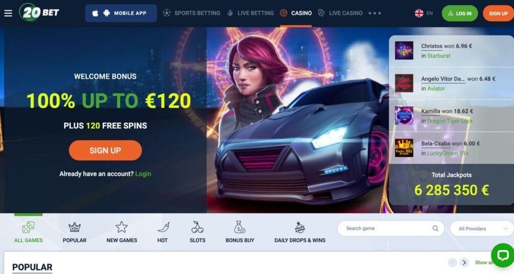 Rishikimi i kazinosë 20bet